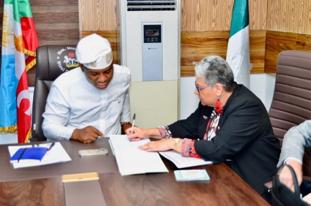 The Honourable Minister of Steel Development, Prince Shuaibu Audu, received the Australian High Commissioner to Nigeria, Ms. Leilani Bin-Juda PSM, in his office today