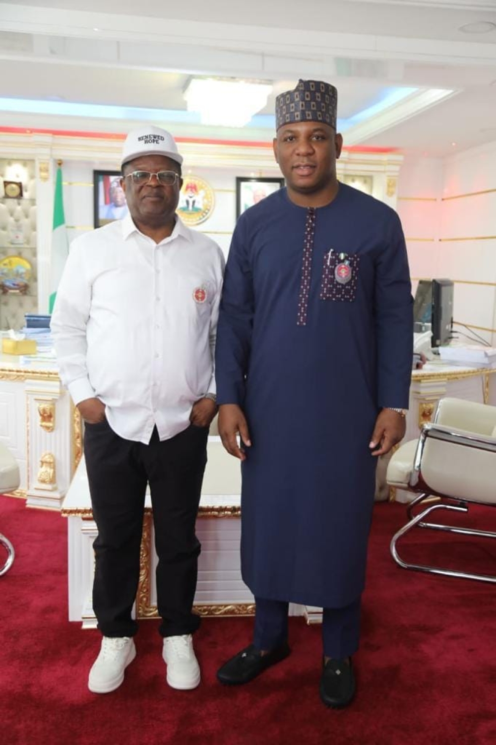 Honorable Minister of Steel Development, Prince Shuaibu Abubakar Audu, and the Honorable Minister of Work, H.E Sen. David Umahi CON